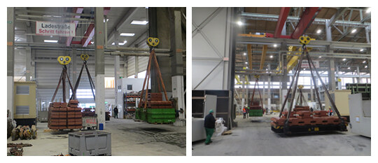 Complex acceptance test on a crane runway column