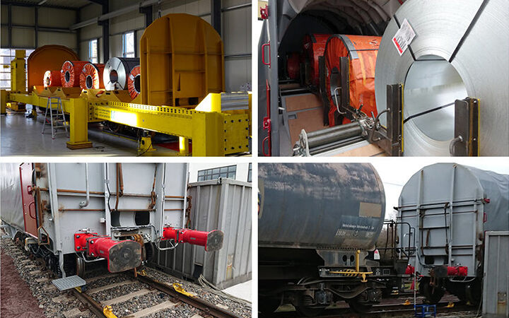 Structural strength test and buffing impact tests on a coil transport wagon